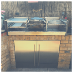Outdoor kitchen stainless steel barbecue made to measure